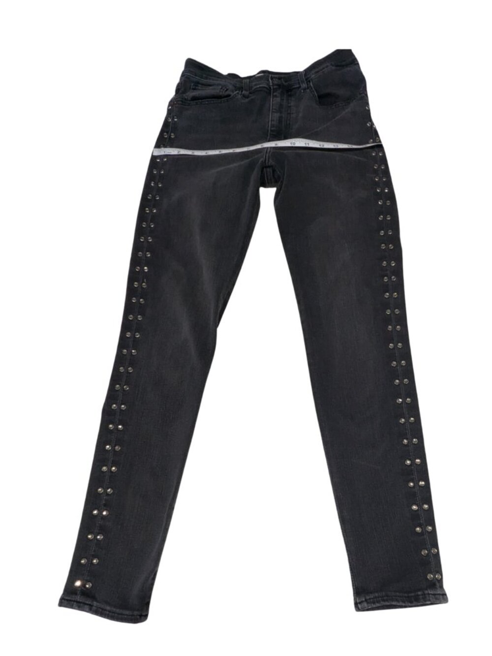 Levi’s Premium Mile High Studded Super Skinny Jeans W27 L30 Black - Picture 9 of 10